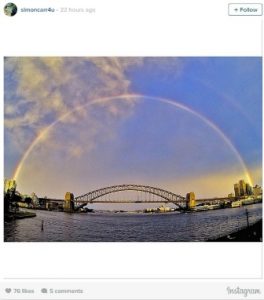 Read more about the article قوس قزح مزدوج يظهر في سماء سيدني ويدهش العالم