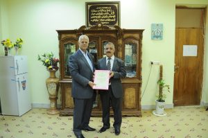 Read more about the article الاستاذ الدكتور اكرم محسن الياسري عميد كلية العلوم السياحية يهنئ الدكتور هاشم ناصر الكعبي بمناسبة تسنمه مهام عمادة كلية العلوم الاسلامية