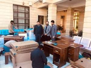 Read more about the article Dean of the College of Tourism Sciences Supervises the Equipment of Scientific Departments with Modern Furniture Requirements