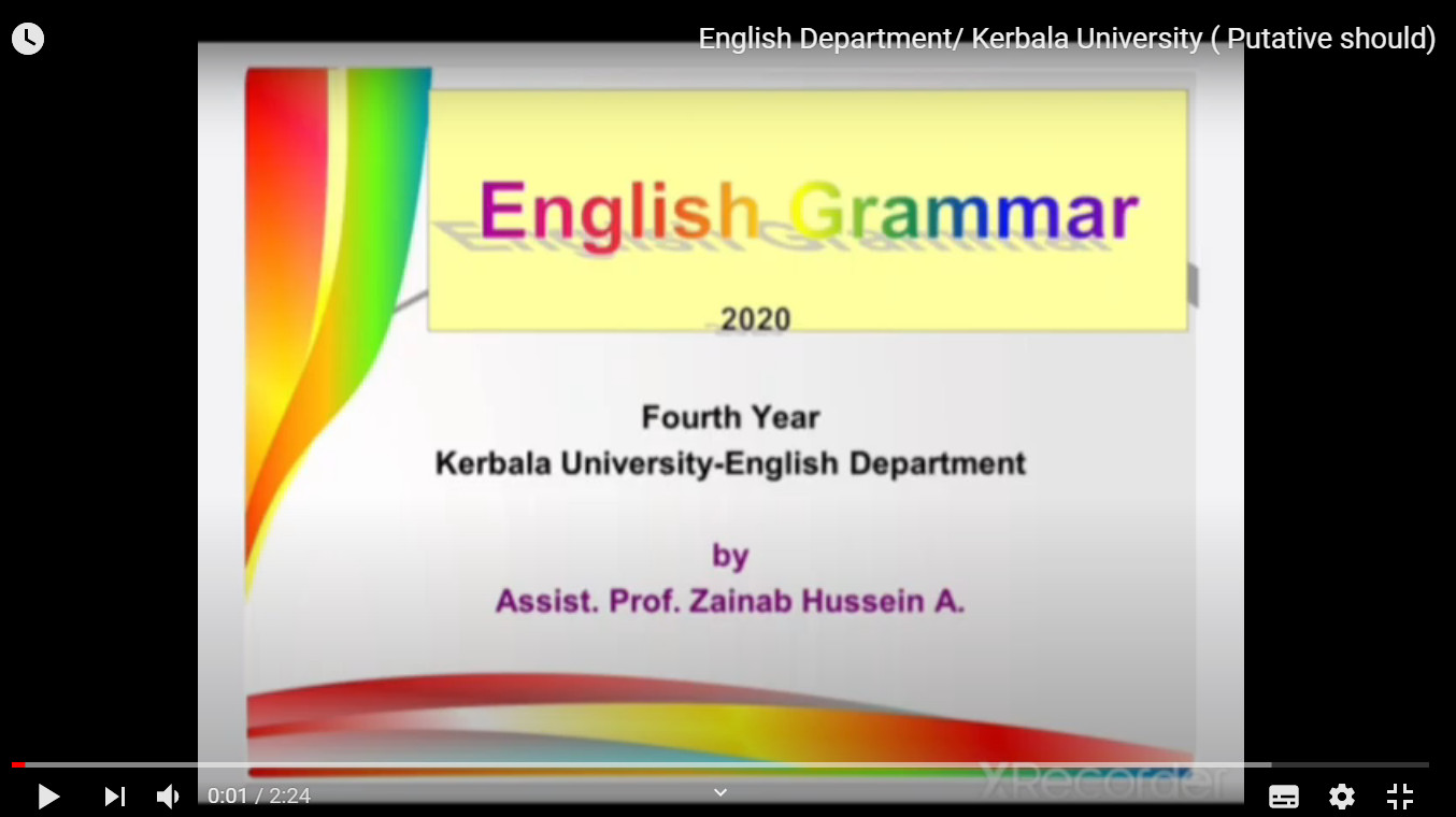 Read more about the article محاضرة اللغة الإنجليزية بعنوان ( Putative should) اعداد أ.م. زينب حسين علوان